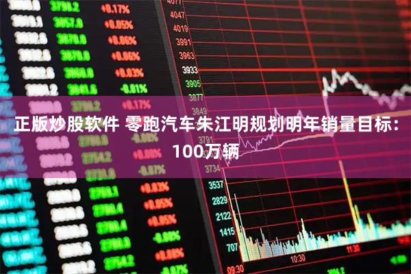 正版炒股软件 零跑汽车朱江明规划明年销量目标：100万辆